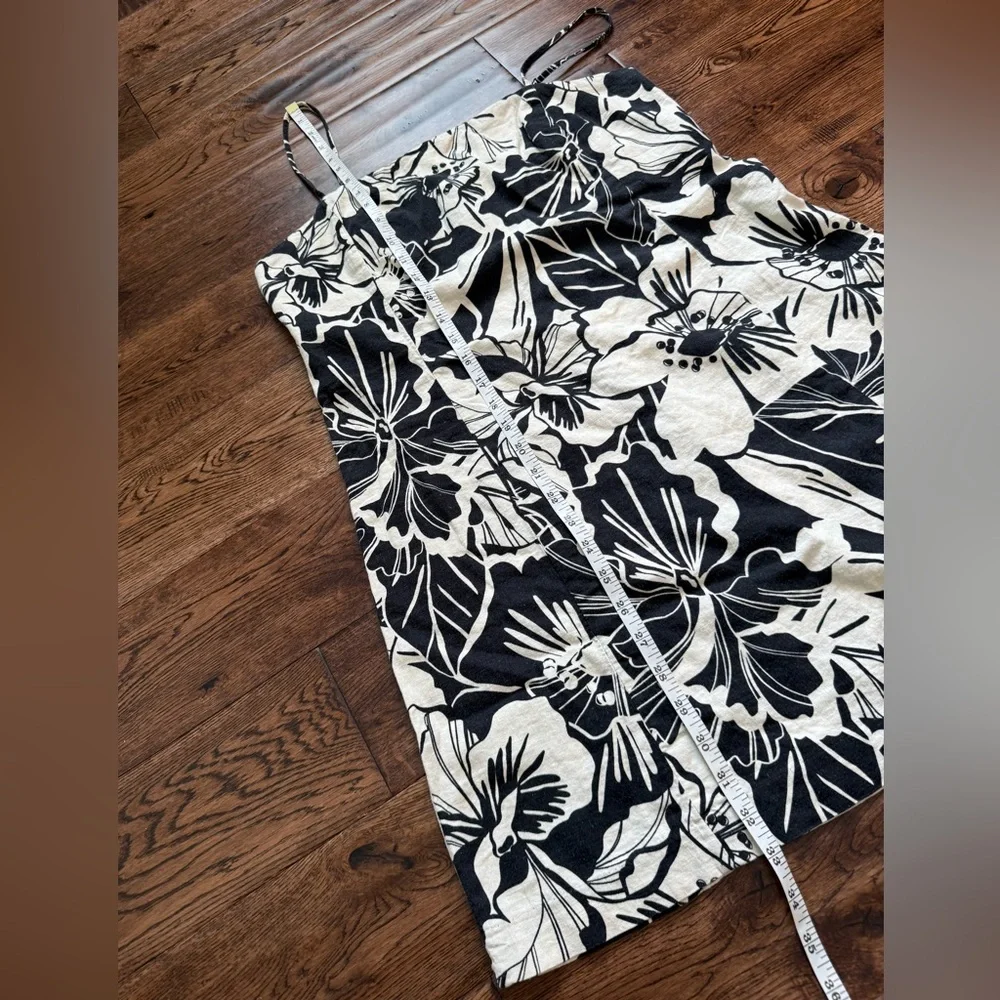 GAP Dress - Linen Blend Black/Cream Print - Picture 7 of 10